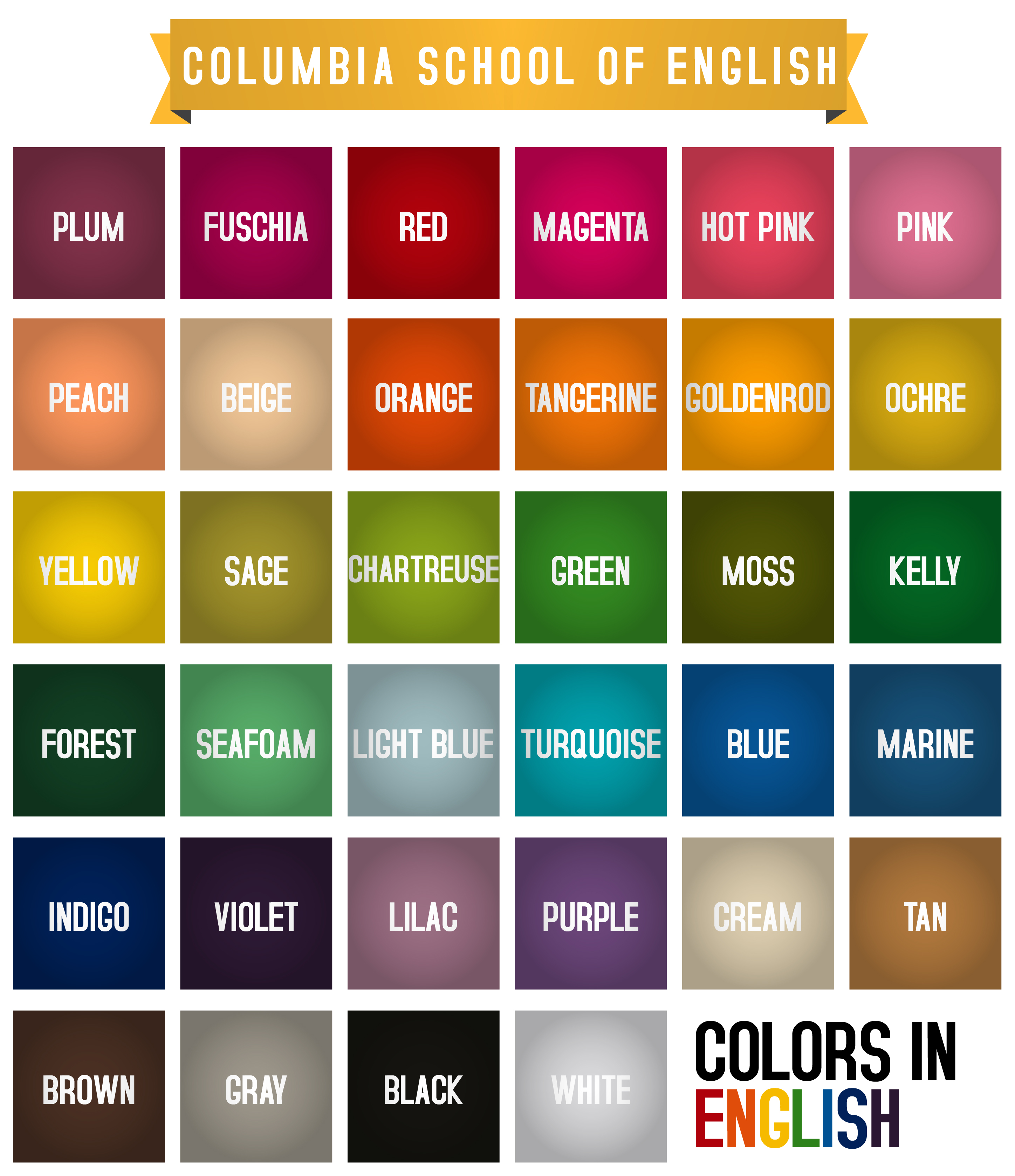 CORES EM INGLÊS - COLORS IN ENGLISH 